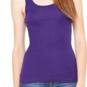 Cotton Ribbed Tank Top Purple Size Small New NWT
